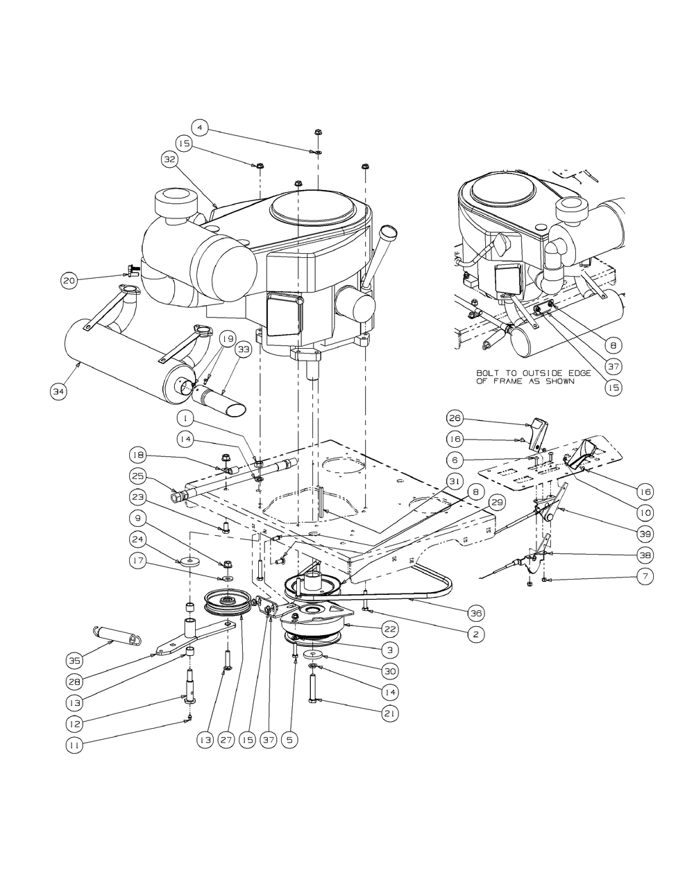 Kawasaki Engine Accessories 23hp Diagram and Parts List for M48-KW (53AI8CT2050-23HP)(2009 & Before) Cub Cadet Lawn Tractor